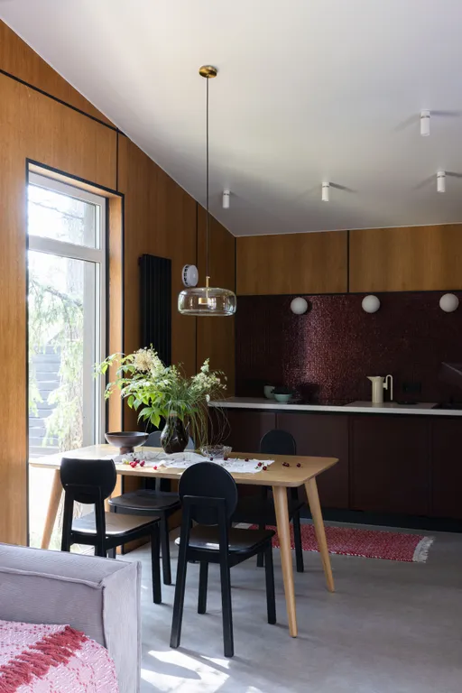 Дом в современном русском стиле в сосновом лесу