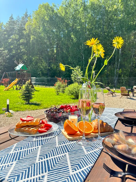 Дом у леса с банным чаном и панорамными окнами