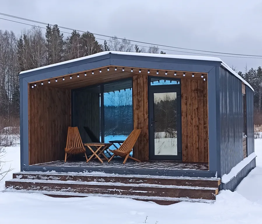 Дом в лесу в стиле барн