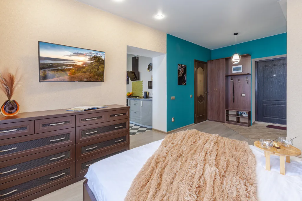 Однокомнатная квартира с видом на Волгу