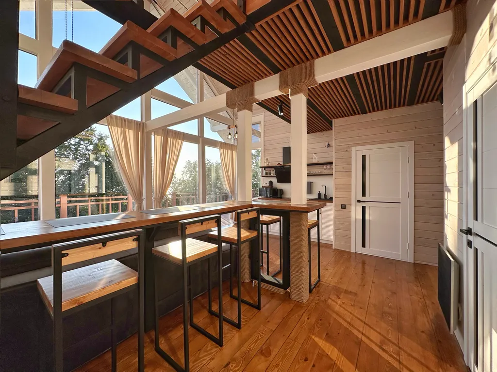 Шале с видом на бухту и вулкан