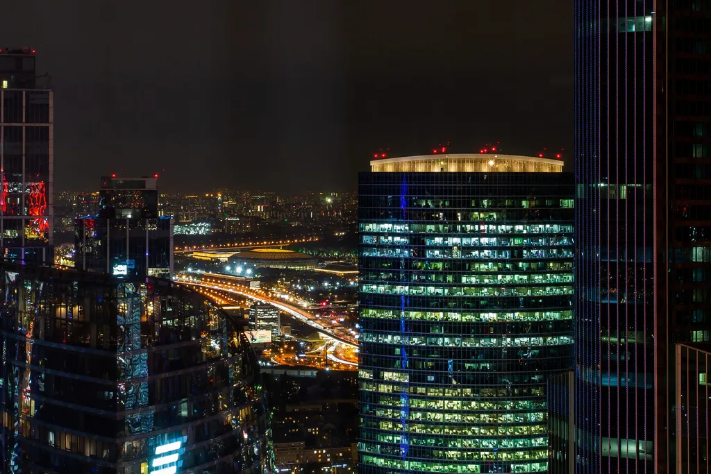 62 этаж, вид на Башни, Лужники, Парк победы