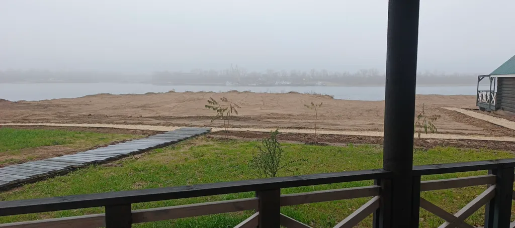 Срубовой дом с прекрасным пейзажем на волгу