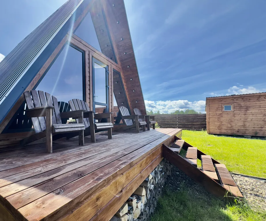 Aframe Lux white, дом на берегу Рыбинского водохранилища