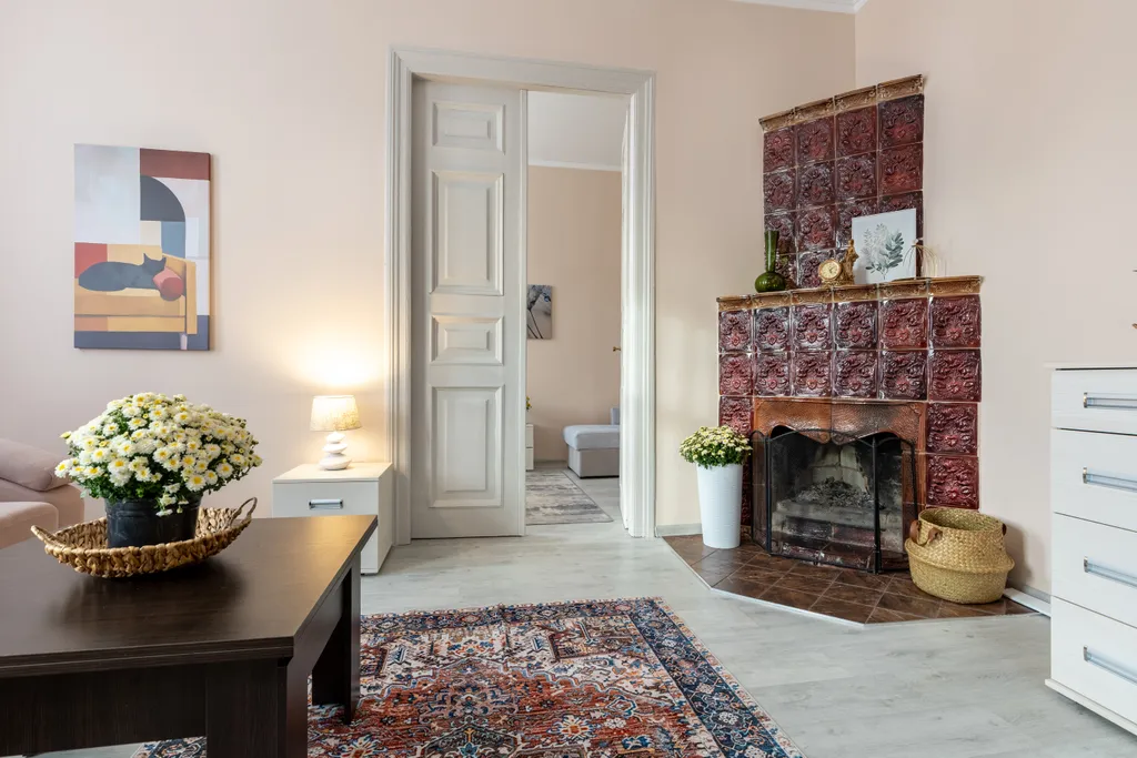 Атмосферная квартира с камином