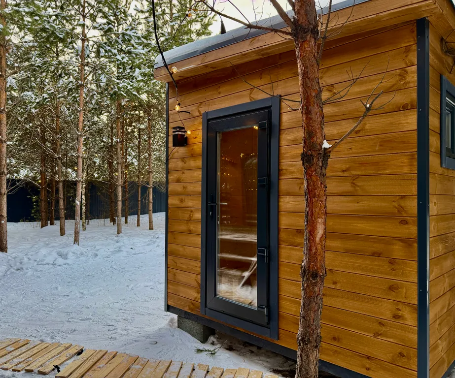 Уютный домик барн хаус в лесу с баней