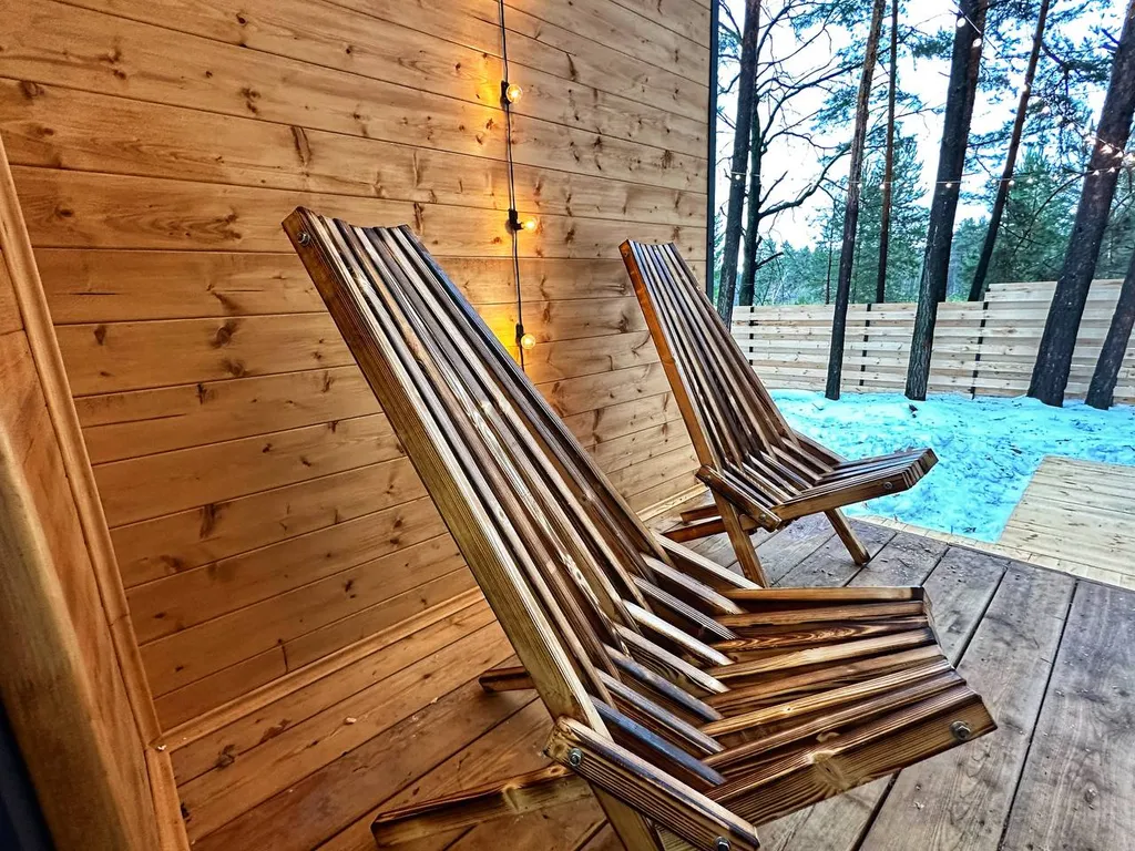 Барн-хаус 1 с чаном и сауной в сосновом лесу