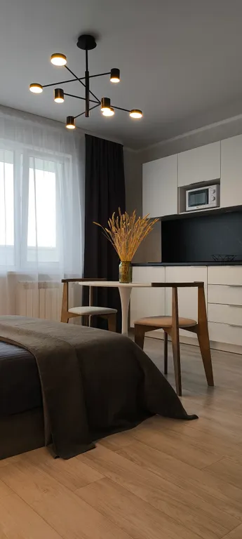 Уютная квартира-студия в новом доме с новой мебелью