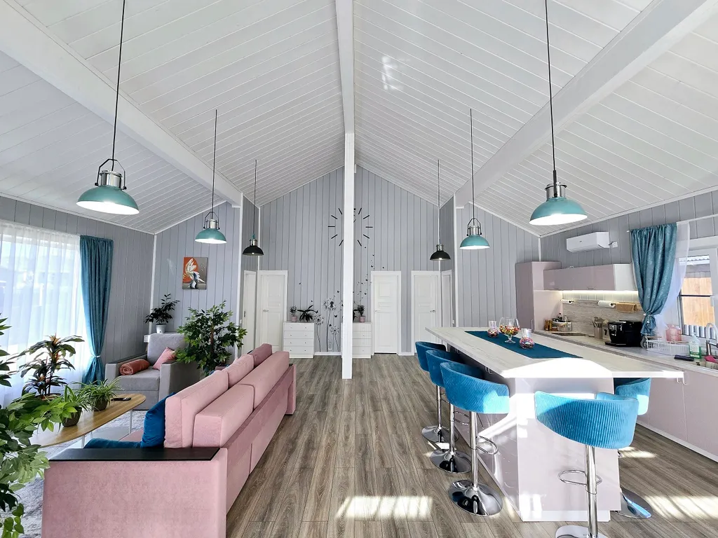 Семейный релакс-дом у реки с баней