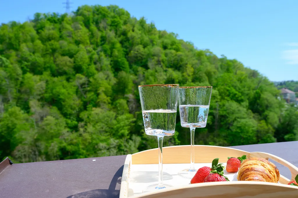 Студия с террасой и видом на горы