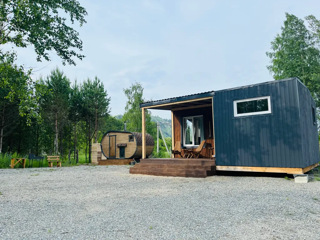 Современный модульный домик с кедровой баней