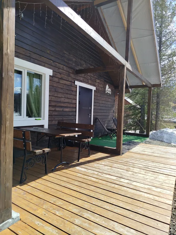 Уютный домик с баней и купелью, горячий чан