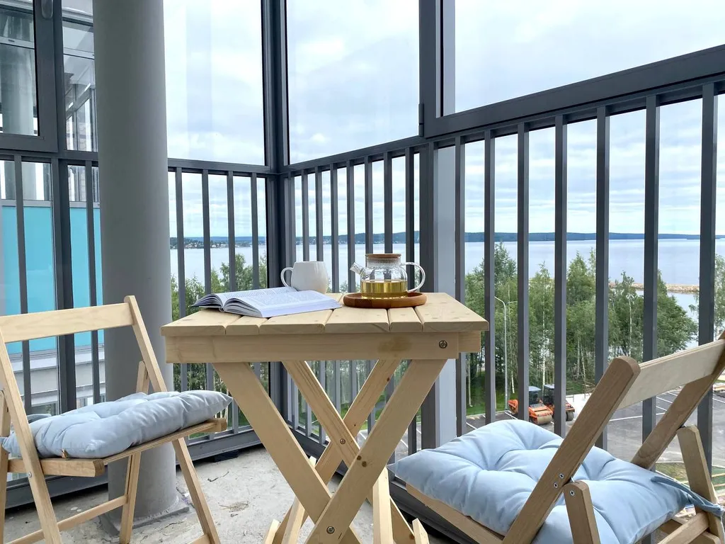 Евродвушка с кондиционером и с красивым видом на озеро