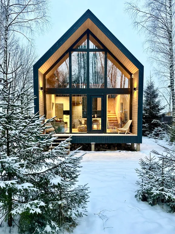 Коттедж Новый панорамный барнхаус с сауной на лесном участке — аренда посуточно в Ступино