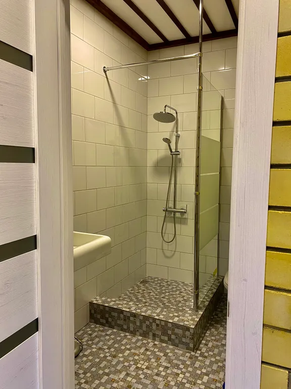 Загородный дом в лесу с купелью и баней у озера