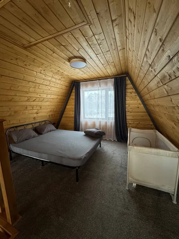 Большой а-фрейм с панорамной сауной и ванной