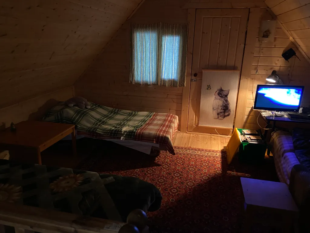 Хижина в лесу на берегу озера без соседей