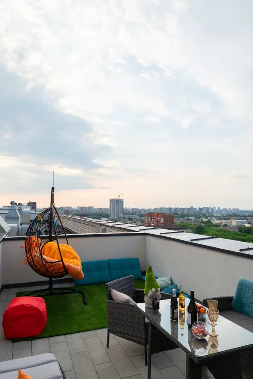 Квартира Квартира Luxe-74 своя терраса на крыше и видом на город, гриль, кокон, 3ТВ 4К — Тюмень