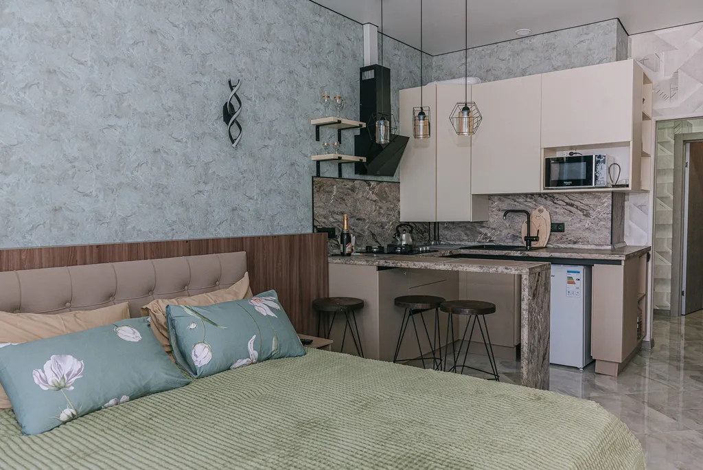 Квартира Квартира Уютная студия с видом на море в  ЖК Черноморский-2 — Геленджик