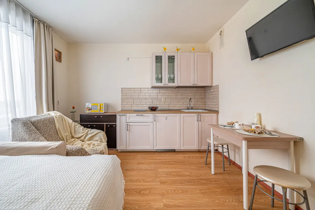 Просторная светлая студия в ЖК Прибрежный