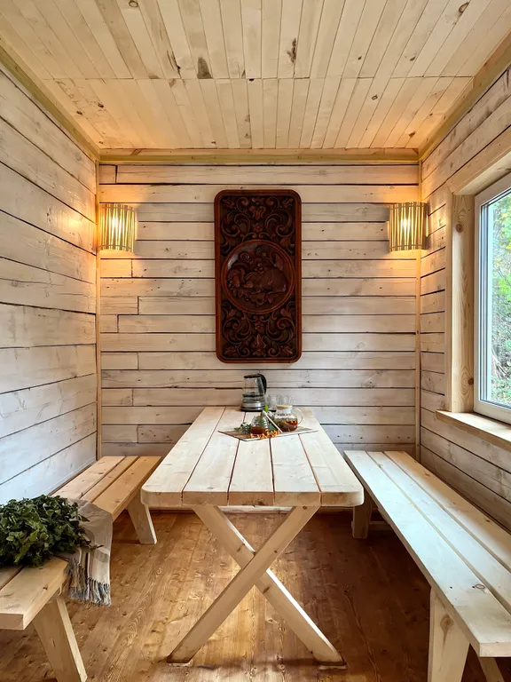 Уютный домик с баней 100'