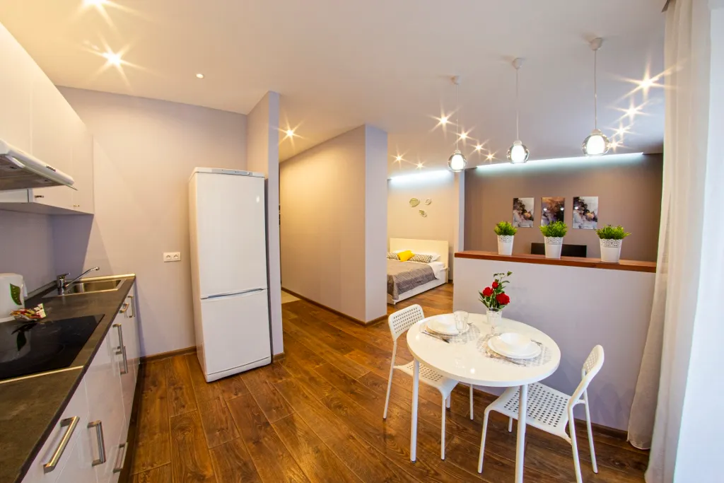 Современная студия бизнес класса с выходом в парк