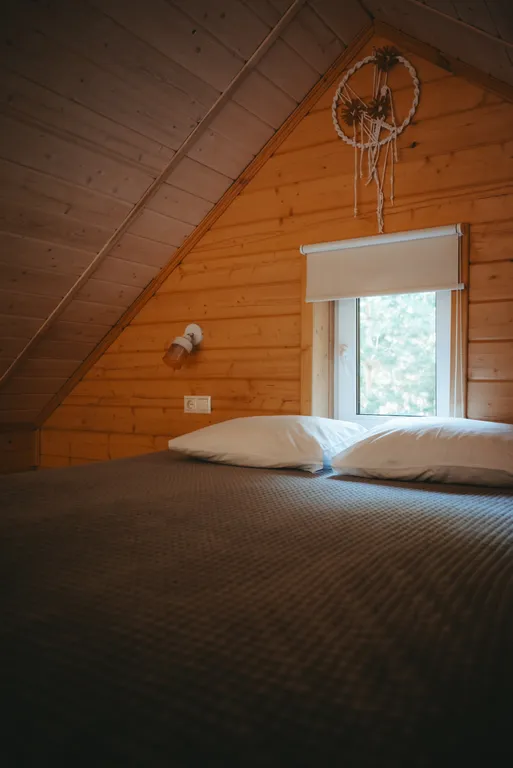 Барнхаус с панорамными окнами, камином и банным чаном фурако