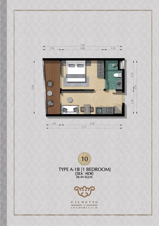 Квартира для отдыха у пляжа Карон 8/10 Palmetto