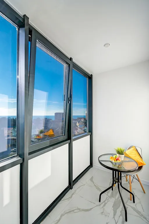 Квартира Квартира Уютная студия  с видом на море, балконом, бассейном на территории ЖК — Адлер