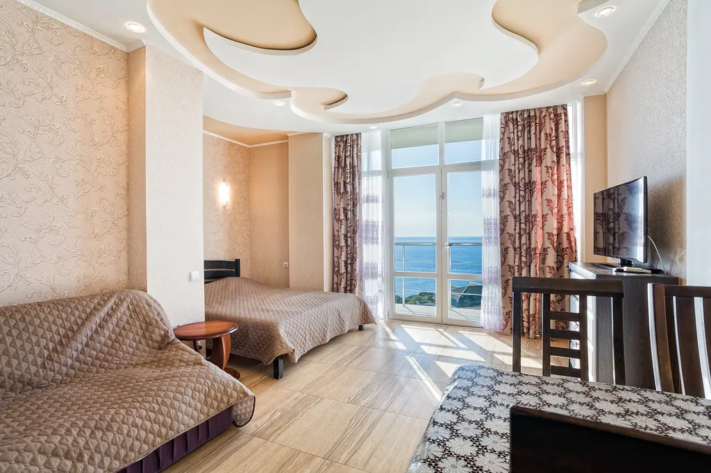 Красивая квартира-студия с прекрасным видом на море в Мисхоре — аренда посуточно в Кореиз