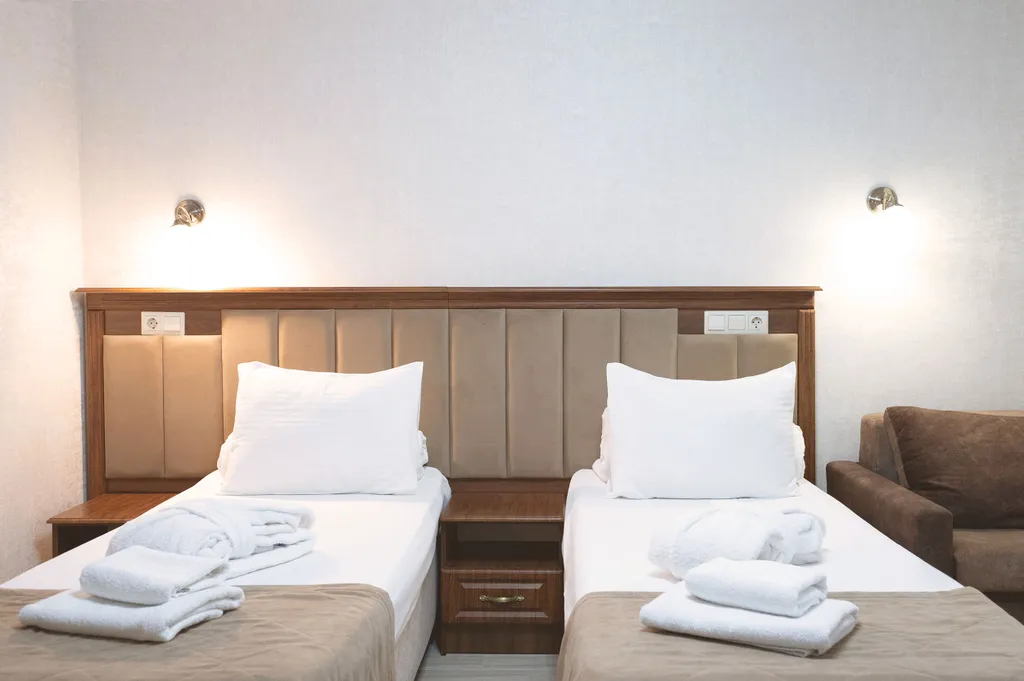 Трёхместный номер, доступен бассейн и сауна