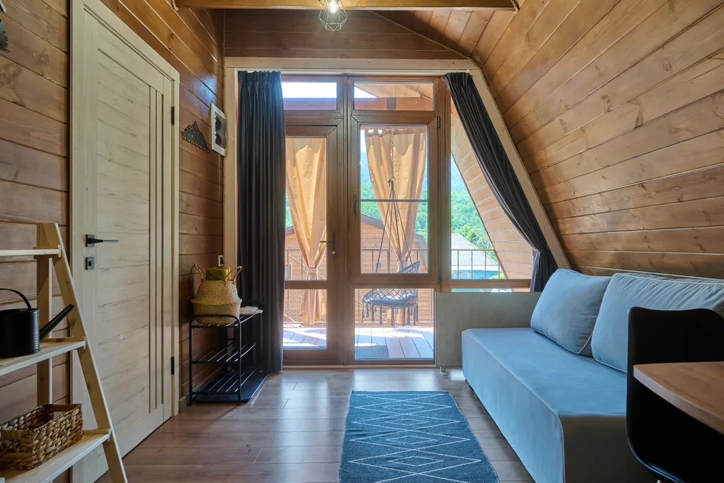 Коттедж Коттедж Шале с 1 спальней, кухня-гостиная с диваном и ванной комнатой — Мезмай