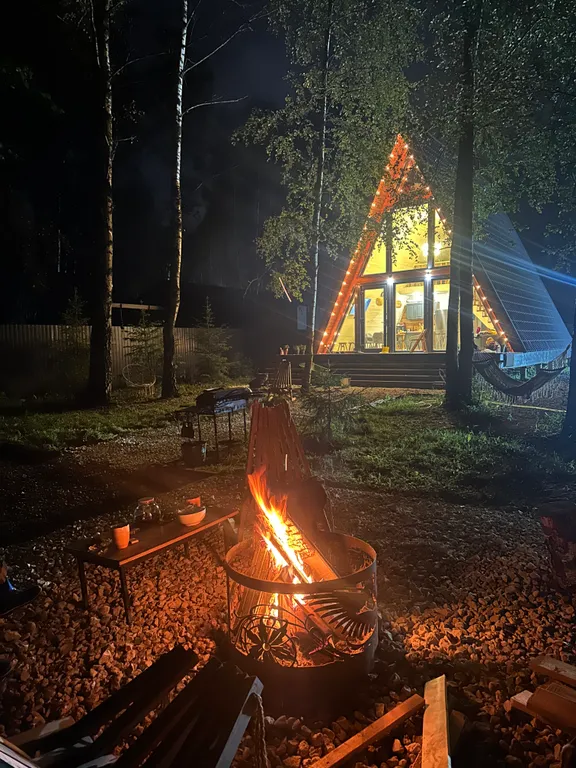 Коттедж Домик Aframe Forest с баней и сибирским чаном — Москва