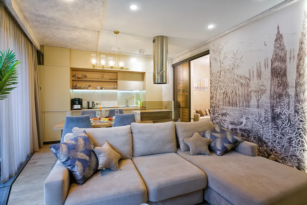 Апартамент с отдельной спальней и с детской спальней, большой террасой