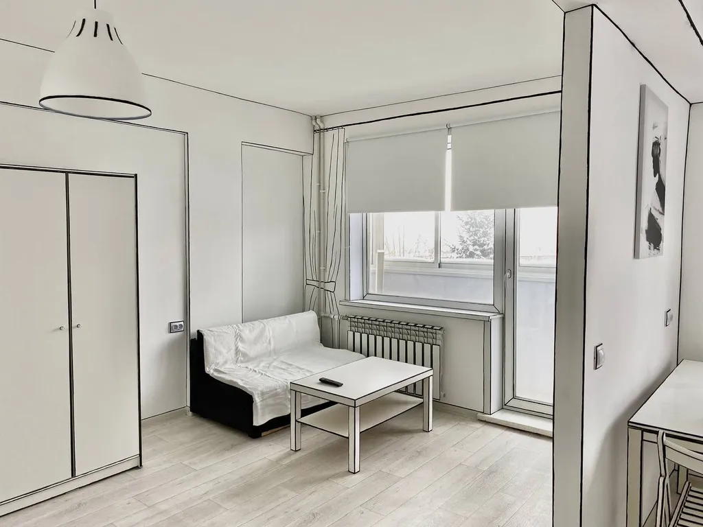 Квартира в стиле 2D рисунок на выезде в Военный городок