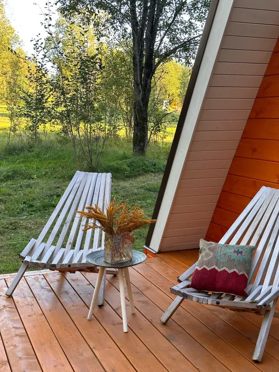 Коттедж Коттедж А-frame с купелью Бохо — Тосно