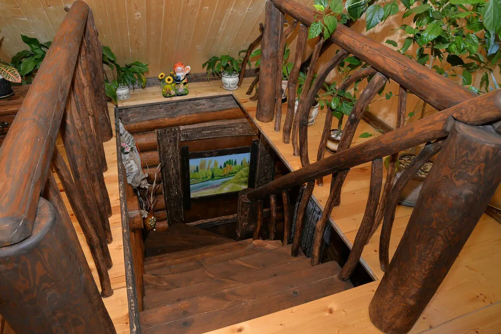 Уютный гостевой дом из бревна с видом на сад