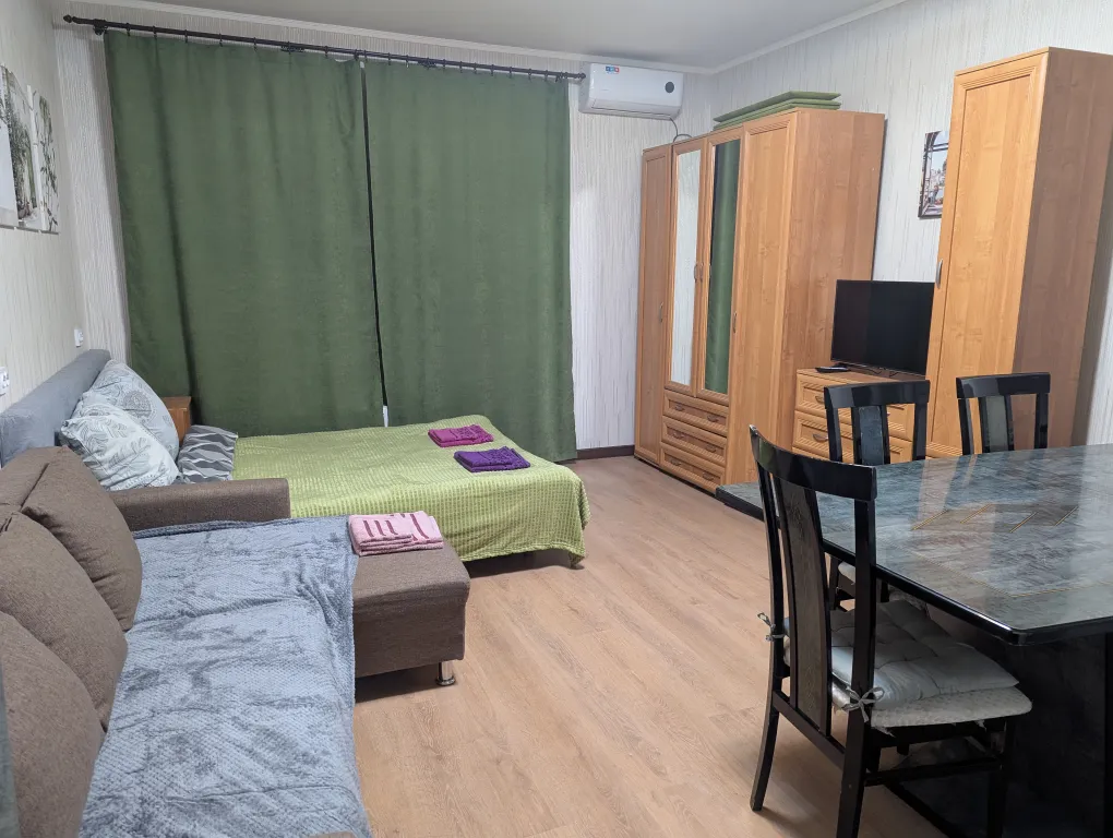 Квартира Студия размером с однокомнатную квартиру с 2 кроватями рядом с метро — аренда посуточно в Мурино