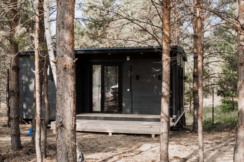 Уютный дом в сосновом лесу