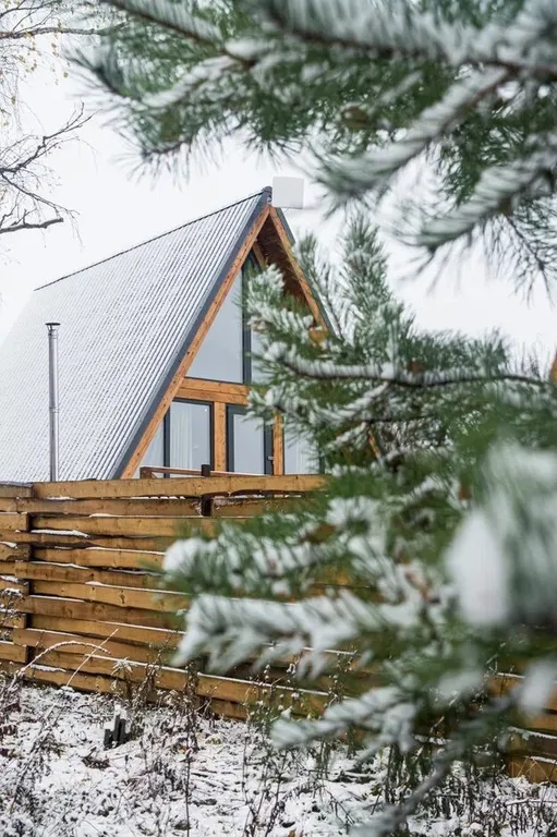 А-фрейм уютный домик у леса  с чаном