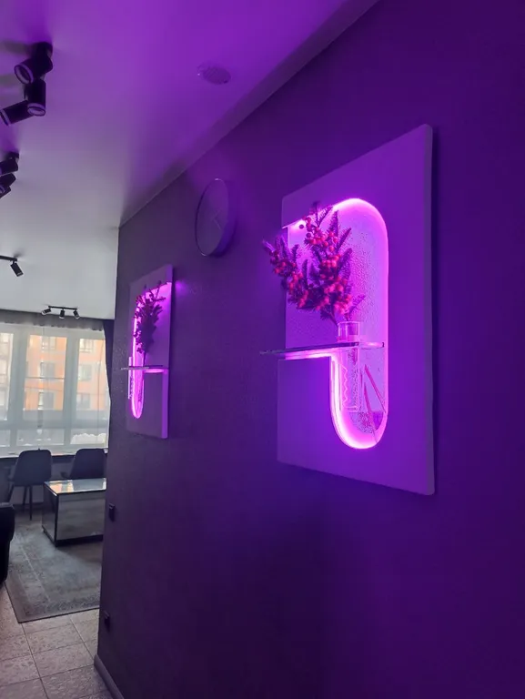 Квартира студия с джакузи и множеством подсветок