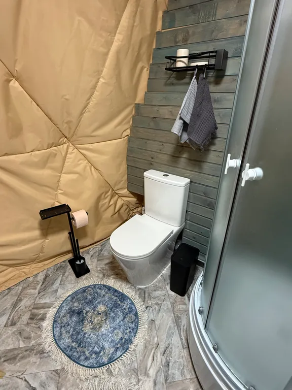 Купольный домик в окружении леса