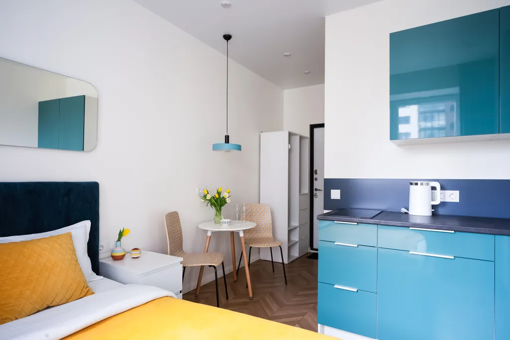 Квартира Квартира Стильная студия Бирюзовая в центре — Калининград