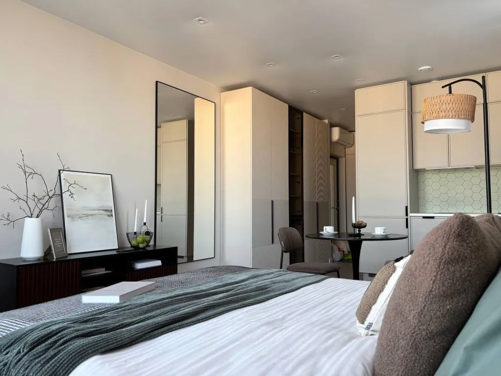 Квартира Квартира Студия Олива Люкс — Новоивановское