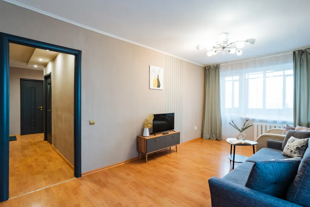 Квартира с четырьмя раздельными спальными местами.