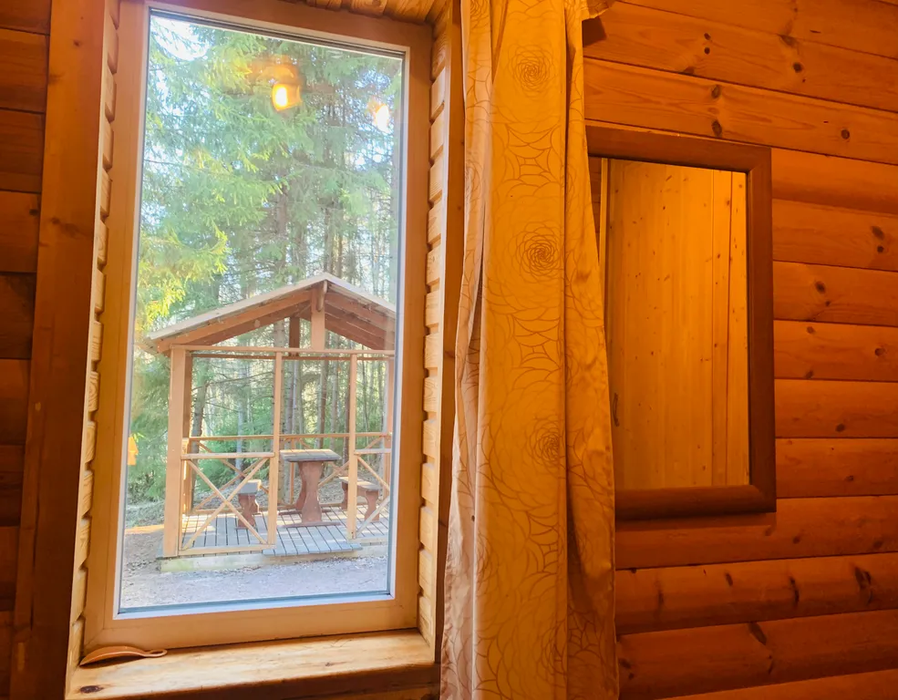 Дом-студия с сауной, камином и зоной барбекю на хуторе в Карелии