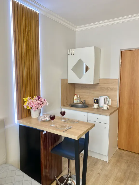 Уютная студия с видом на город