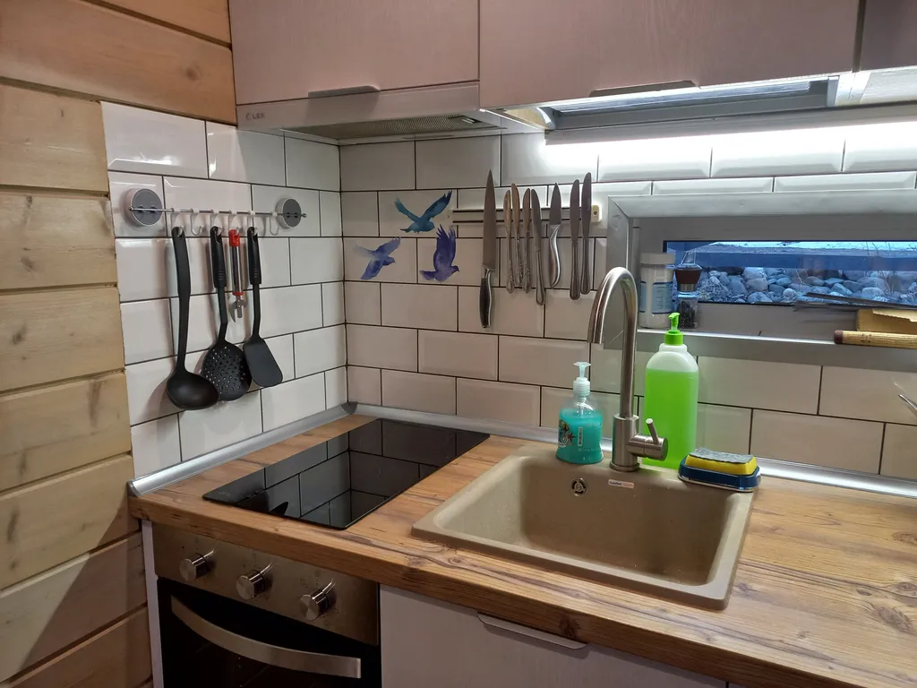 Финнский домик у скалы