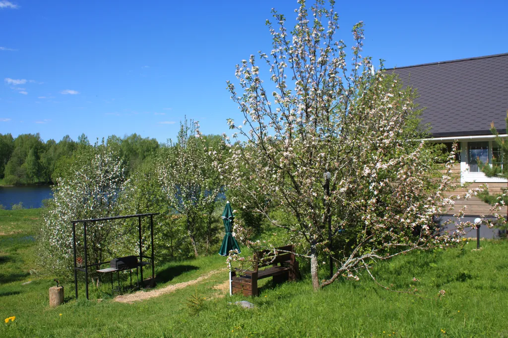 Дом с сауной на берегу реки