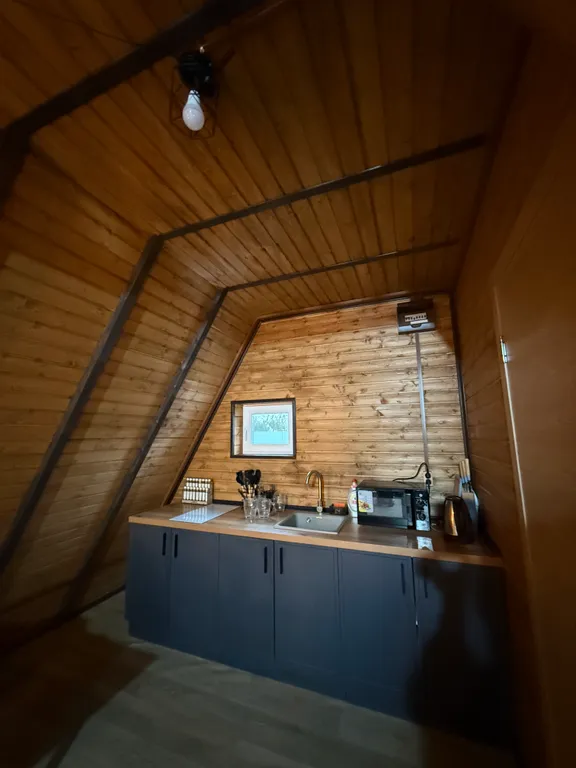 Домик А-фрейм с баней и сибирским чаном